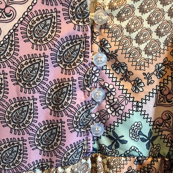 Patchwork V-Neck Midi Dress - Picture 8 of 10